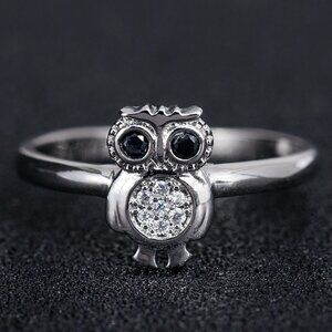 925 Silver Plated 3A CZ Cute Ring for Men Women, FB16FA1042